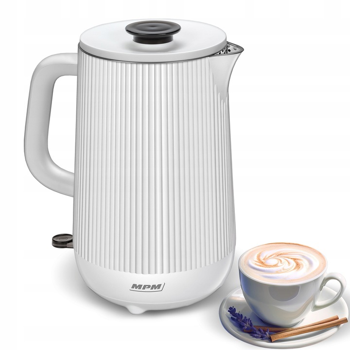 Czajnik elektryczny bezprzewodowy MPM MCZ-115 z podwójnymi ściankami biały