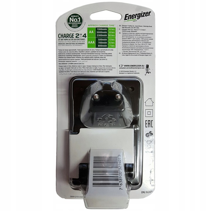 Ładowarka ENERGIZER Maxi Baterii AAA R3 AA R6 + 8x Akumulatorki AA 2000mAh