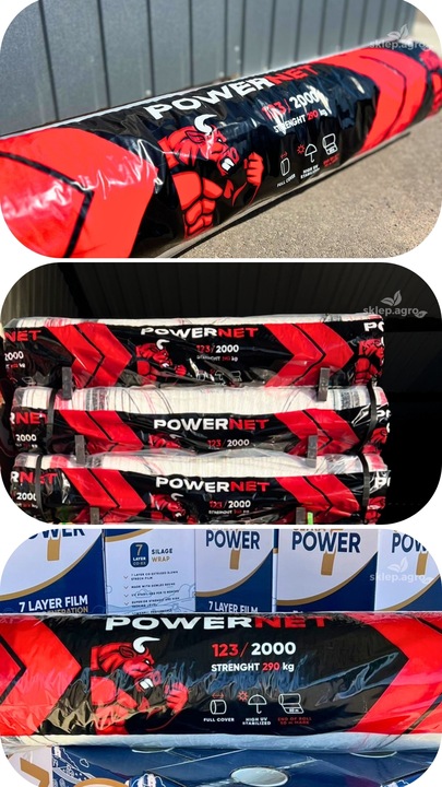 Siatka do bel POWER NET 125x2000m gruba do owijania słomy, siana, kiszonki