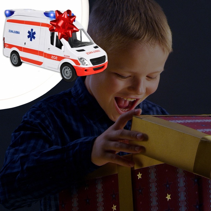 Auto Karetka Pogotowia Ambulans Bus Napęd Dźwięki Otwierane Drzwi z noszami