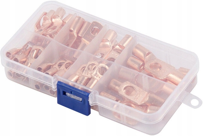 ZESTAW KONEKTORÓW OCZKOWYCH KONEKTOR OCZKOWY NIEIZOLOWANY M6 M8 MIEDŹIANYCH