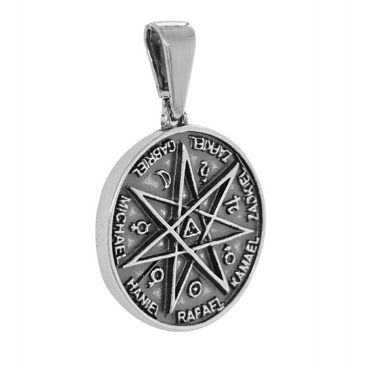 SREBRNY MEDALIK PIECZĘĆ TALIZMAN AMULET SIEDMIU ARCHANIOŁÓW DUŻY PRÓBA 925