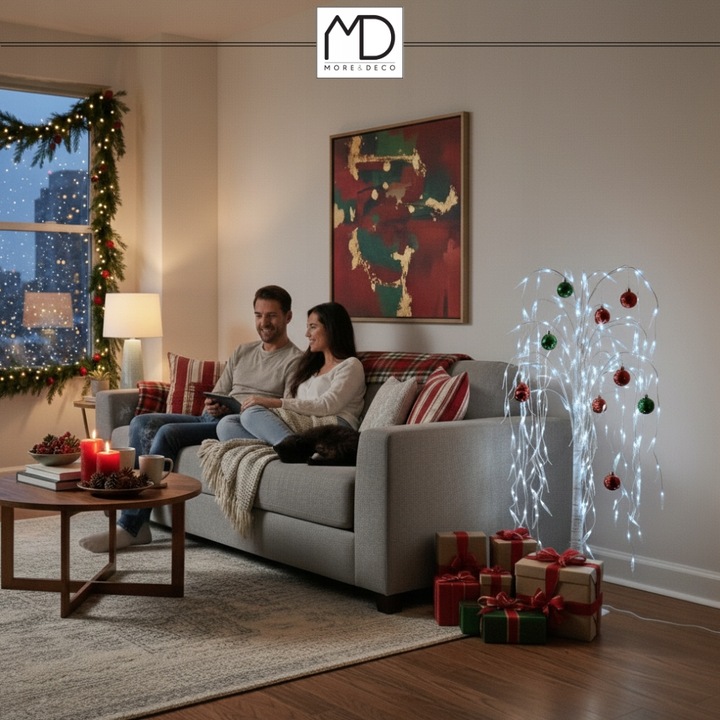 Wierzba świecąca 120 cm 140 LED drzewko barwa zimna dekoracja świąteczna