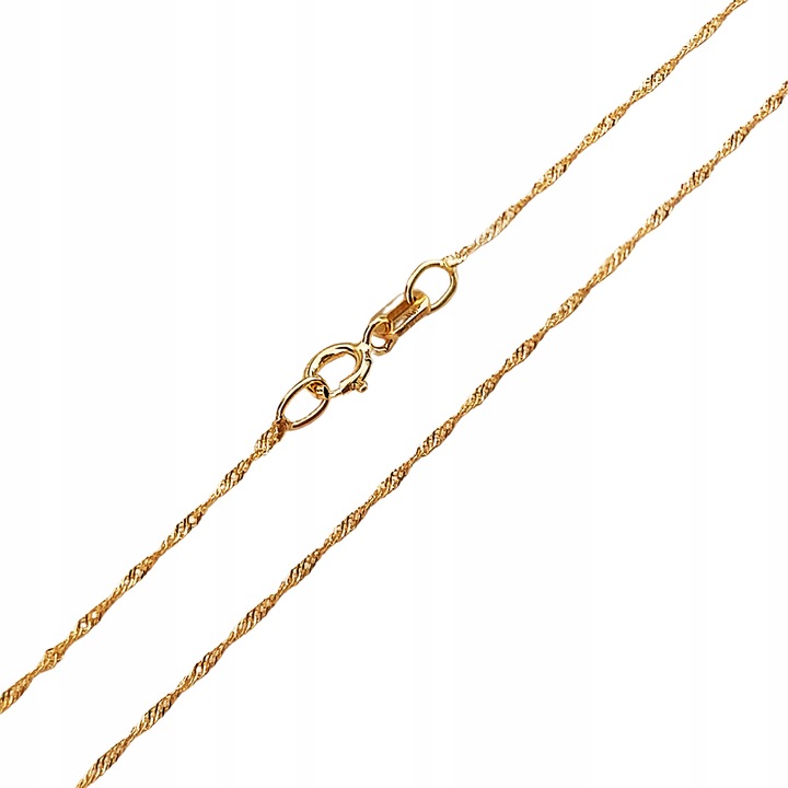 Złoty łańcuszek 585 singapur klasyczny błyszczący wzór na prezent 50cm 14kt