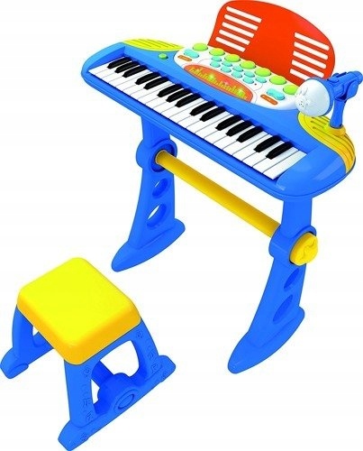 PIANINO KEYBOARD KRZESEŁKO MIKROFON ORGANY 37 klawiszy Dla Dzieci Stołek