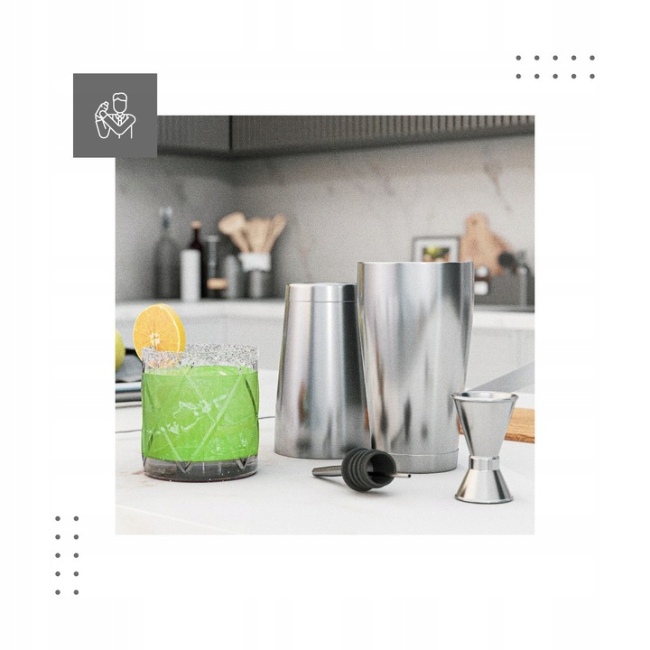 Zestaw barmański do drinków SHAKER Mark Adler Shake 3.0 STAL NIERDZEWNA