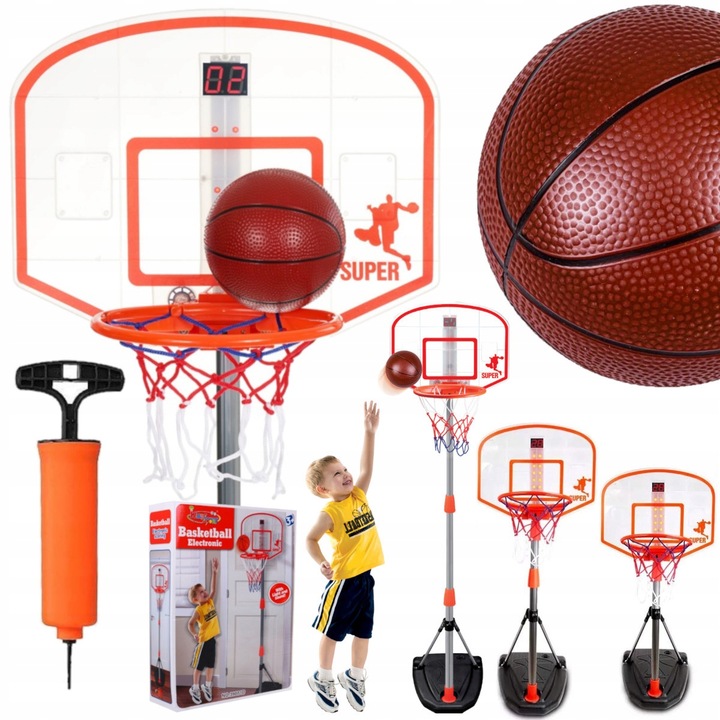 ZESTAW DO GRY W KOSZYKÓWKĘ w domu DUŻA KOSZYKÓWKA + PIŁKA cyfrowy licznik
