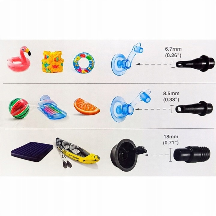 Pompka Ręczna Tłokowa Dwukierunkowa Do Materacy Double Quick III INTEX