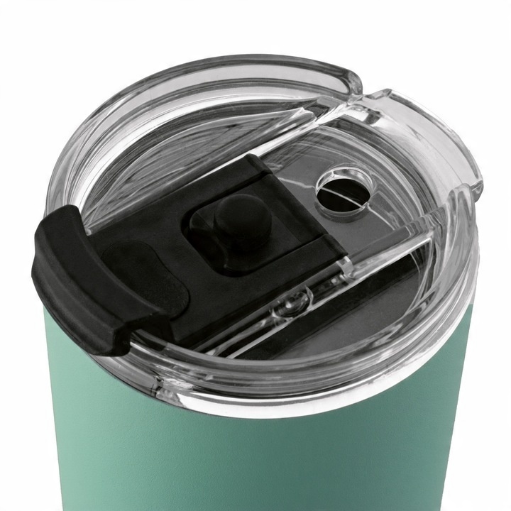 KUBEK TERMICZNY ze słomką PRÓŻNIOWY Konighoffer Davos 420 ml zielony