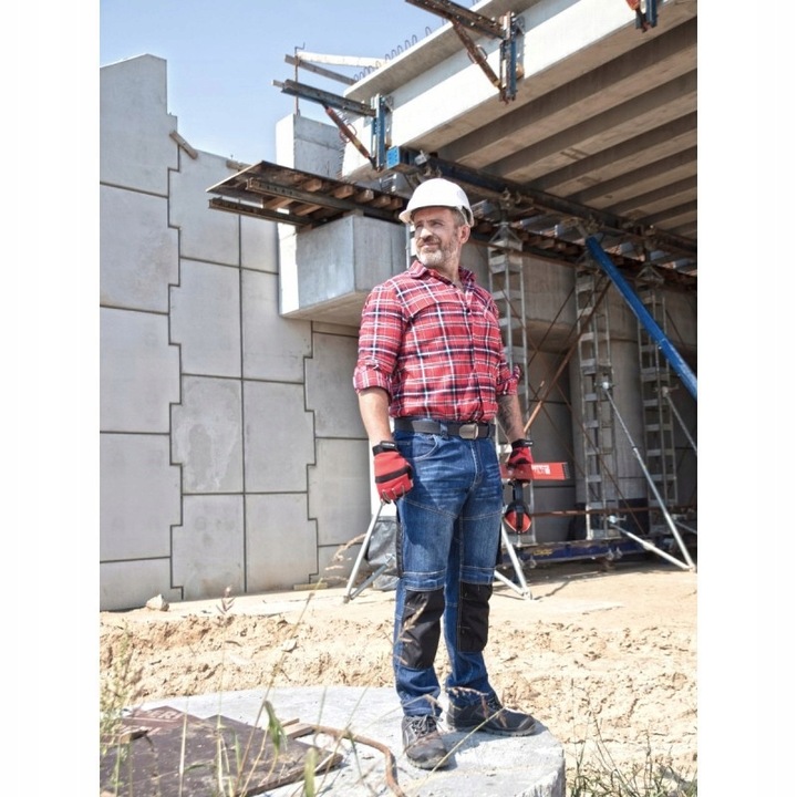 LAHTI PRO Spodnie robocze jeansowe elastyczne ze stretchem 340g/m2 r. S