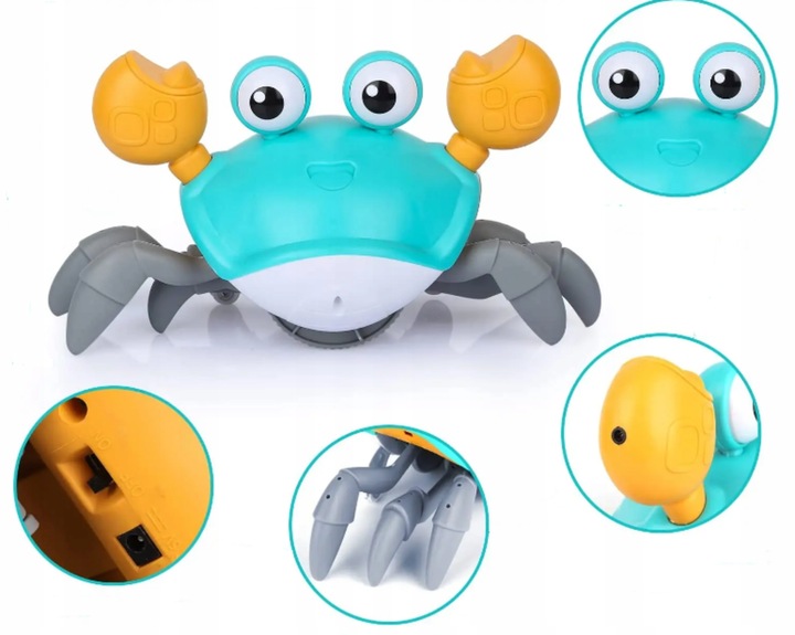 KRAB ŁAZIK PEŁZAJĄCY INTERAKTYWNY Z DZWIĘKIEM i ŚWIATŁEM LED