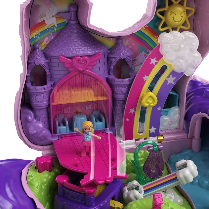 POLLY POCKET JEDNOROŻEC WALIZKA PINIATA UNICORN PARTY ZESTAW FIGURKI GVL88
