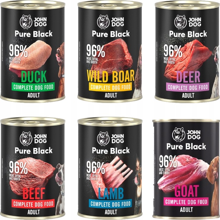 John Dog Pure Black Mix Smaków 6x 400g