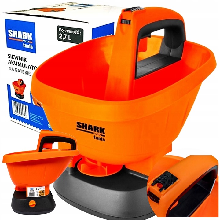 SIEWNIK akumulatorowy na baterie DO NAWOZU SOLI TRAWY 2,7L automatyczny