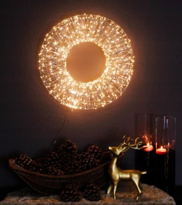 Lampka wieniec na baterie na drzwi okno stroik