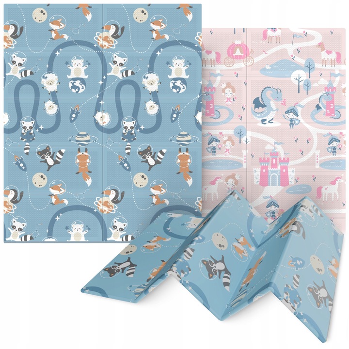 MATA EDUKACYJNA DLA NIEMOWLĄT PIANKOWA DWUSTRONNA DLA DZIECI XPE 180x150cm