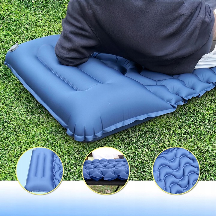 MATA SAMOPOMPUJĄCA MATERAC KARIMATA TURYSTYCZNA Z PODUSZKĄ NAMIOT KEMPINGU