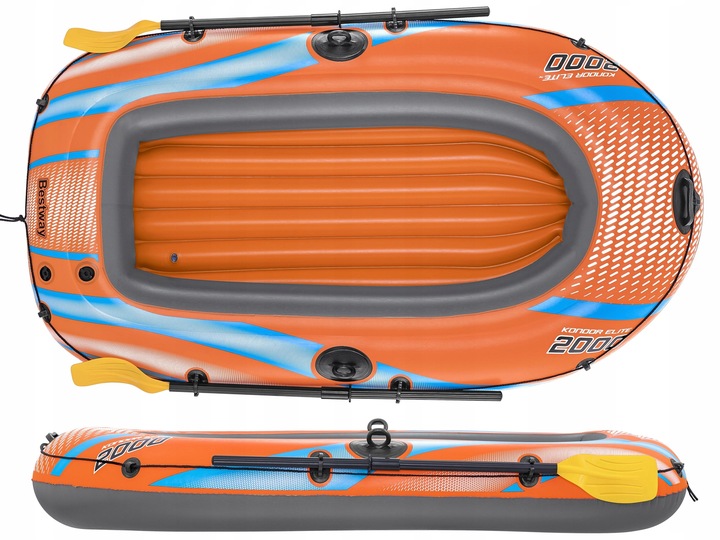 wytrzymały PONTON KONDOR Elite Bestway 196 cm do pływania WIOSŁA pompka