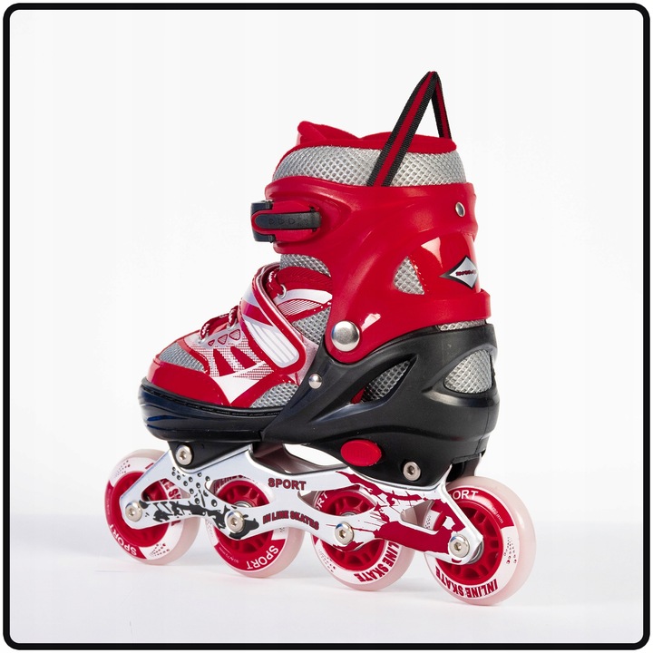 ROLKI REGULOWANE DLA DZIECI CHŁOPCA 30-33 CZARNO CZERWONE DZIECIĘCE