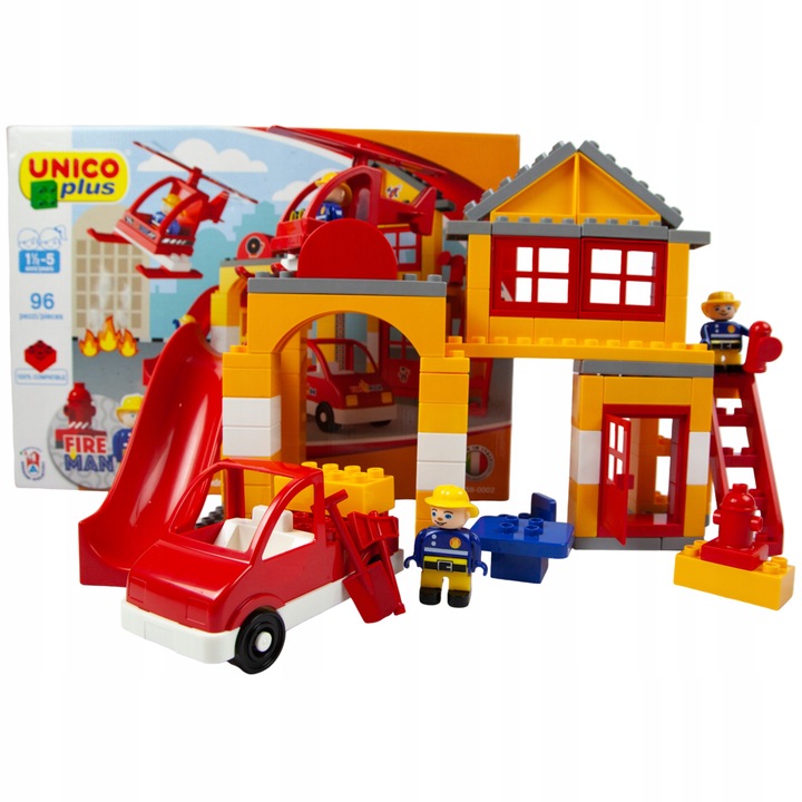 KLOCKI DLA DZIECI UNICO STRAŻ POŻARNA KONSTRUKCYJNE 96 ELEMENTÓW