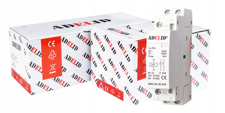 STYCZNIK MODUŁOWY 25-20 24V 20A 25A 1P 2NO 1-FAZ