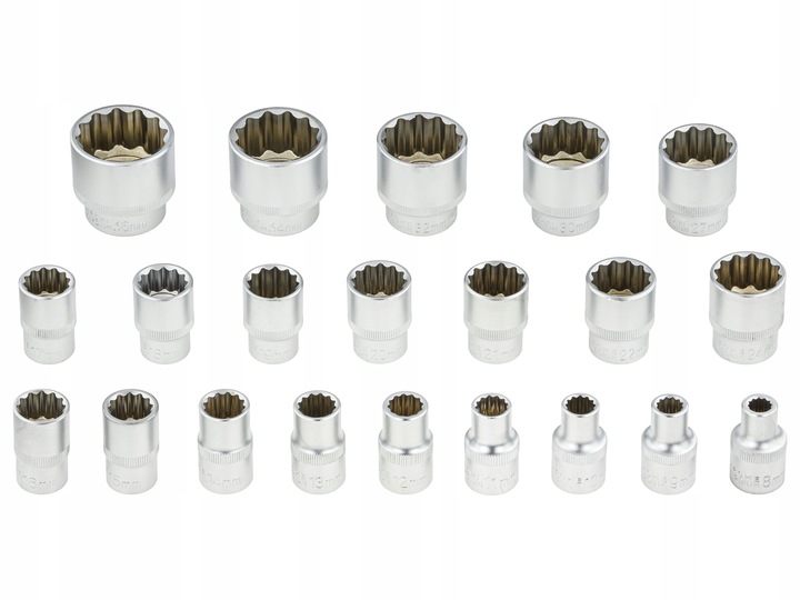 NASADKI SPLINE 12 KĄT ZESTAW NASADEK 1/2 8-36 21EL