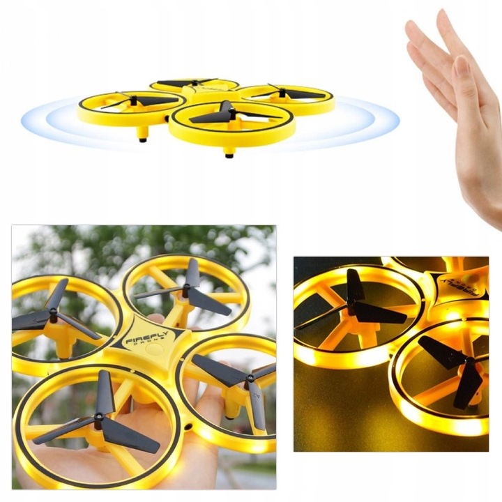 DRON ZDALNIE STEROWANY RĘKĄ GESTEM UFO LED ZABAWKA DLA DZIECI PREZENT