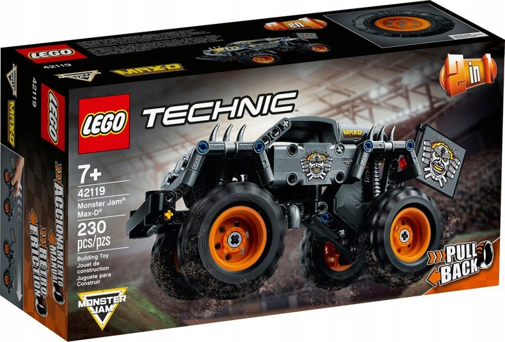 KLOCKI LEGO TECHNICS 42119 Monster Truck Jam Max-D Łazik Napęd Pull-back 7+