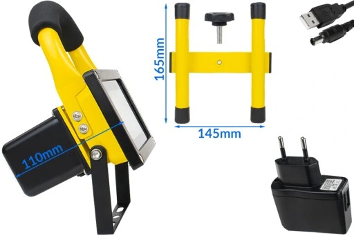 HALOGEN REFLEKTOR 10W BEZPRZEWODOWY AKUMULATOROWY BATERIA NAŚWIETLACZ IP65