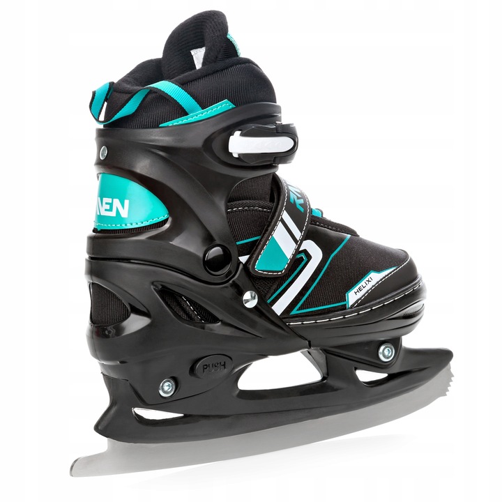 Rolki Łyżwy Wrotki 4w1 Regulowane RAVEN Helixi Black/Mint 30-33 Kółka LED