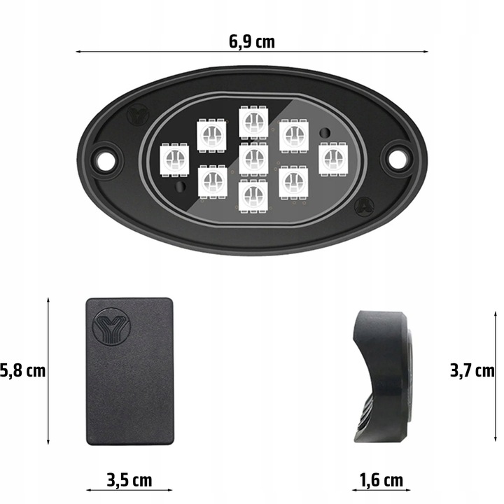 PODŚWIETLENIE PODWOZIA LED RGB LAMPKI POD SAMOCHÓD AUTO 8szt + PILOT APPka