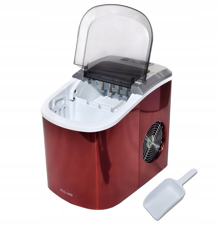 CZERWONA KOSTKARKA MASZYNA DO ROBIENIA KOSTEK LODU DO DRINKÓW WYDAJNA