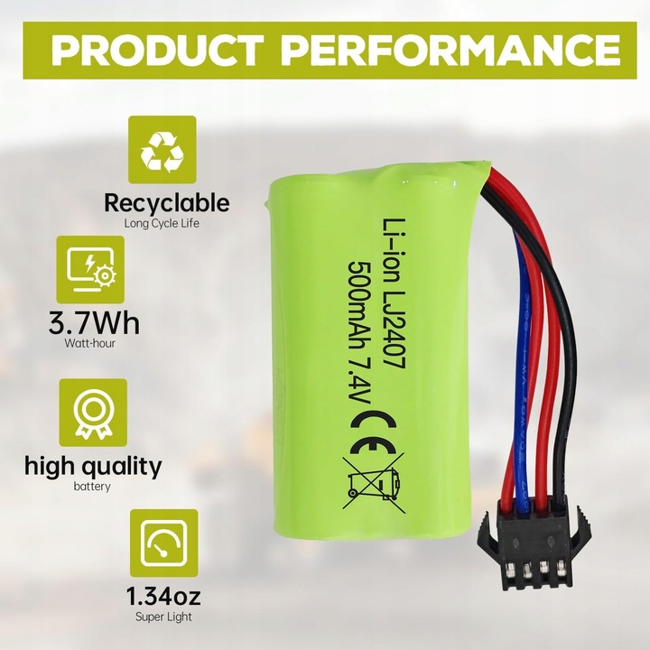 2 sztuki akumulatorów 7.4 V 500 mAh do EC16 DE85 do łodzi RC + ładowarka