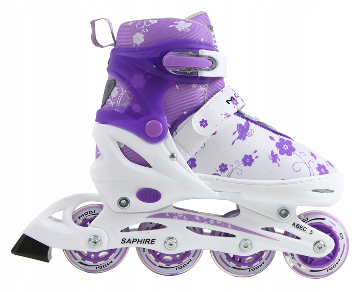 Rolki SAPHIRE 2 regulowan kauczuk 34-37 LED Świecą