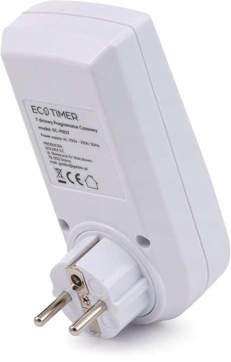 Gniazdko programowalne czasowe sterowanie 7 dni EC-PR07 PROGRAMATOR