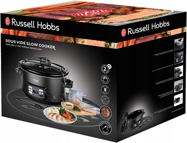 Wolnowar 3w1 Russell Hobbs Slow Cooker 6,5l Slow Cooker, Sous Vide