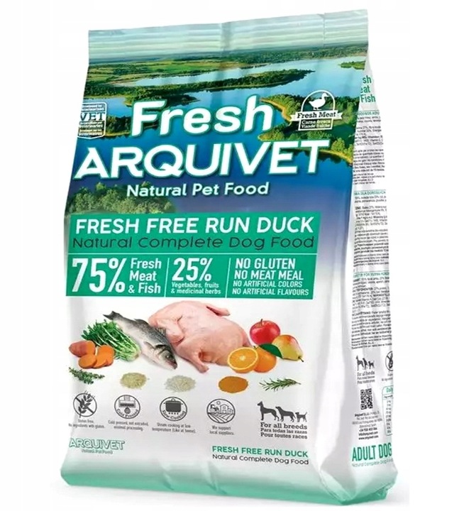 KARMA ARQUIVET FRESH PÓŁMIĘKKA KACZKA Z RYBĄ 75% MIĘSA 2,5KG