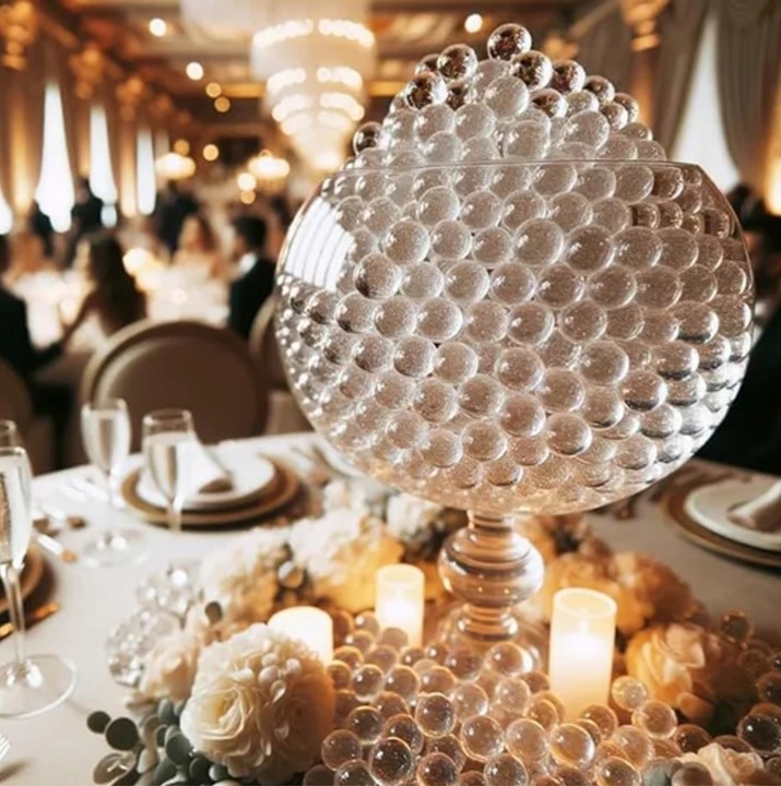 Kulki żelowe do kwiatów HYDROŻELOWE ziema hydrożel - bezbarwne 50000 sztuk