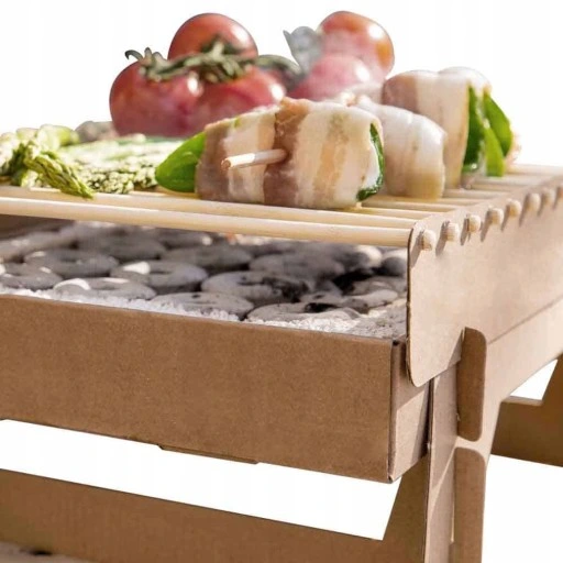 GRILL JEDNORAZOWY WĘGLOWY EKOLOGICZNY 100% EKO BIO Naturalny Kartonowy