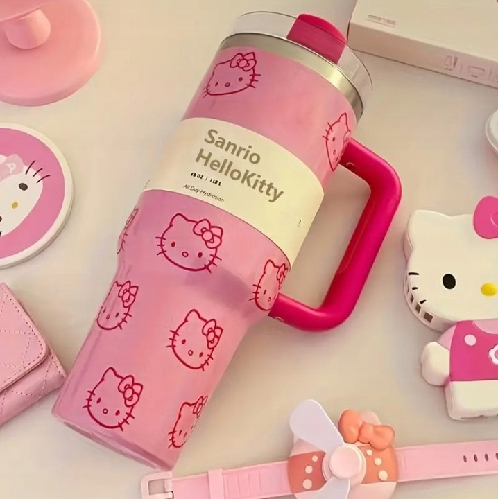 KUBEK TERMICZNY TERMOS SANRIO HELLO KITTY 1200 ML DUŻY STAL NIERDZEWNA