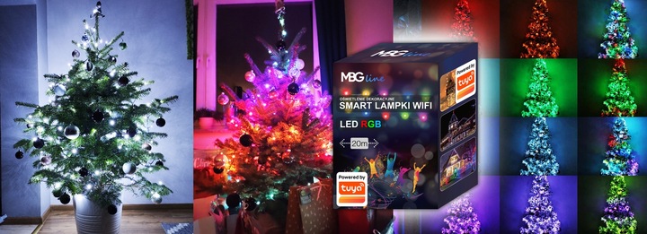 Lampki Choinkowe LED WIFI Świąteczne SMART taśma TUYA 20m 200szt MULTIKOLOR