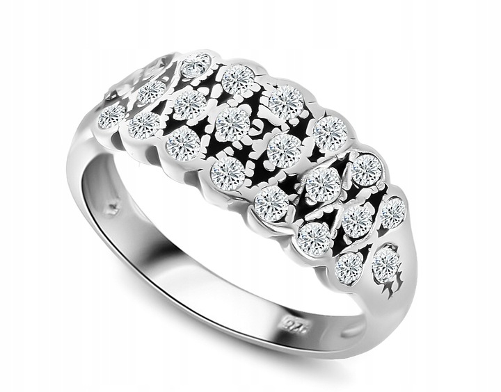 PIERŚCIONEK SREBRNY BŁYSZCZĄCY CYRKONIE pr 925 r22