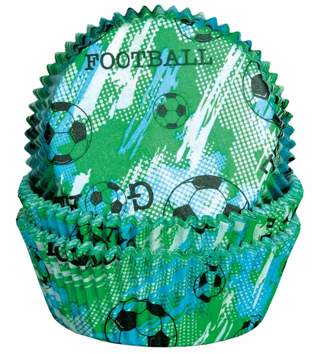 PAPILOTKI DO MUFFINEK foremki na babeczki DEKORACJE urodziny PIŁKA NOŻNA