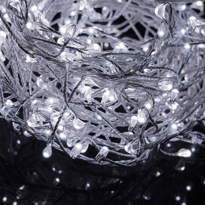 LAMPKI DRUCIKI SOPLE 300LED ZIMNE BIAŁE ŚWIATEŁKA MIKRO ŻYŁKI NA PRĄD 3m