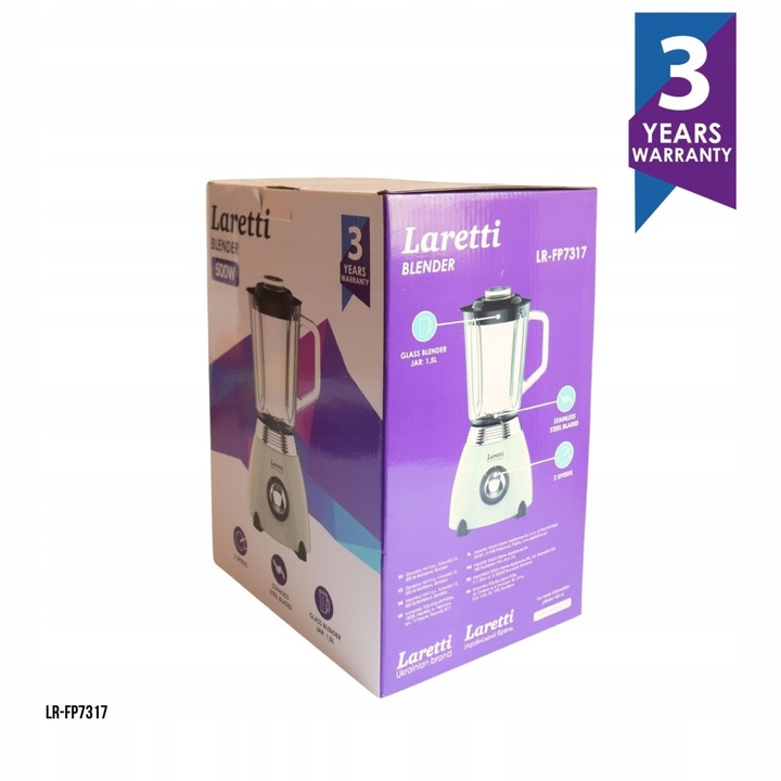 Wydajny blender stacjonarny LARETTI LR-FP7317 (Smeg, Ravanson, Miele)