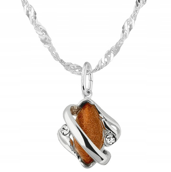 NASZYJNIK SREBRNY PIASEK PUSTYNI SREBRO 925