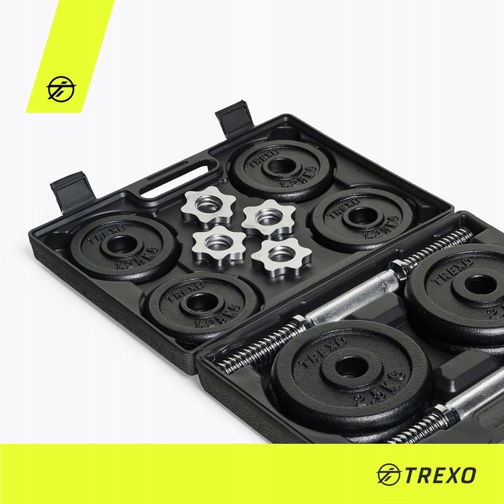 HANTLE ŻELIWNE REGULOWANE 2 x 10KG ZESTAW GRYFY