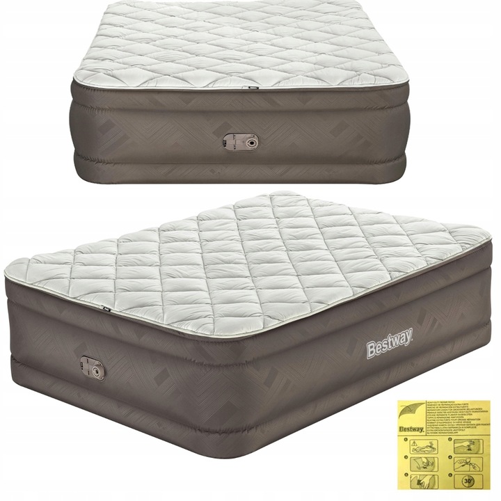 Dmuchany materac Fortech z wbudowaną pompką el. ŁOŻKO BESTWAY 203x152x51cm