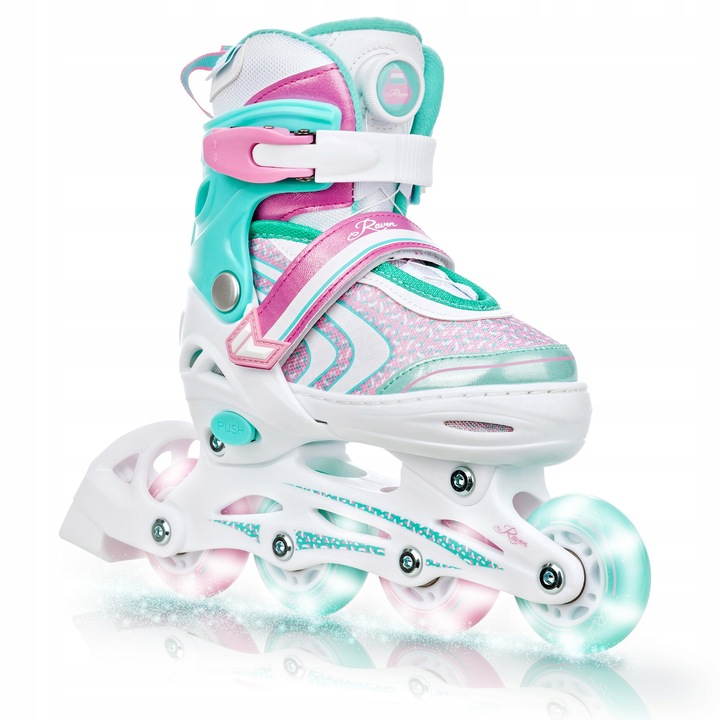 Rolki Regulowane RAVEN Lia PLUS Mint 27-30 Kółka LED
