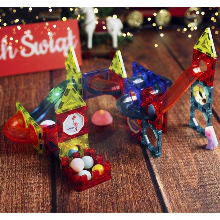 Klocki Magnetyczne Tor Kulkowy 75 el. WOOPIE